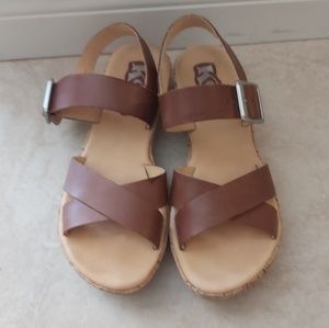 Kork ease brown wedge sandals